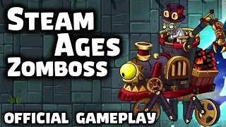 Steam Ages Zomboss Official Gameplay | Plants vs Zombies 2 Chinese
