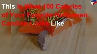 This is what 100 calories of your favorite Halloween candies look like