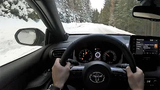 Toyota GR Yaris POV Snow Drifting