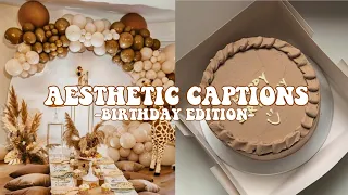 Aesthetic Birthday Captions