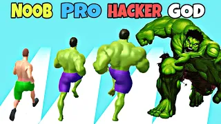 NOOB vs PRO vs HACKER vs GOD in Muscle Rush