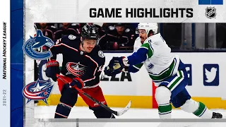 Canucks @ Blue Jackets 11/26/21 | NHL Highlights