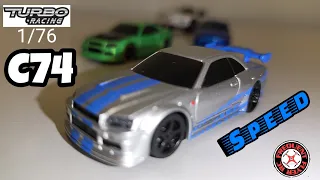 Brian's Nissan Skyline R34 GTR - Limited Edition Turbo Racing C74 1/76 Scale Speed Car! 🔥