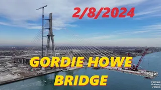 Gordie Howe International Bridge 2/8/2024 | Detroit, Michigan [4K]