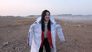 Olivia Hye screams while throwing a fire torch