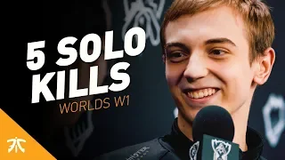 CAPS GETS 5 SOLO KILLS! | Fnatic Highlights (Worlds W1)