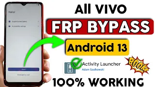 Boom ! All Vivo Android 13 FRP Bypass - Reset Not Working | Activity Launcher Setup | 100% Working