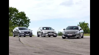 Peugeot 508 SW vs Volvo V60 vs Mazda 6 Wagon