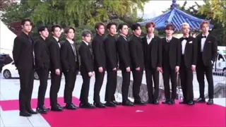 Seventeen at the red carpet of Korean popular culture and art awards