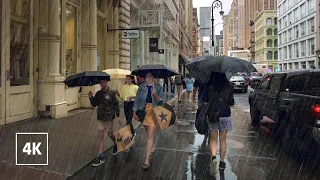 NEW YORK Walking tour ☔️ Rainy walk in SoHo, Manhattan, NYC