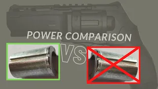 Power test comparison without and with valve block HDR50 T4E revolver