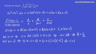 Calculus - Integration by Partial Fractions - Practice Problem 1