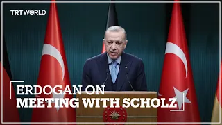 Türkiye’s President Erdogan after talks with German Chancellor Scholz