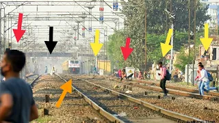 Mad Trespassing In Front Of 130 KMPH High Speed Garib Rath Express ||