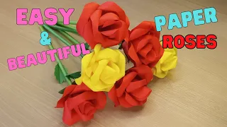 How To Make  Easy Handmade Rose Paper Craft For Valentines Day / Mothers Day