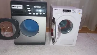 Toy washing machines modified spin race with open doors