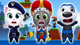 Talking Tom Splash Force - Officer Angela vs Ninja Hank vs King Tom Gameplay