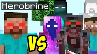 Herobrine vs God Of Infinity and Extreme creepypasta mobs in minecraft 2 SEASON