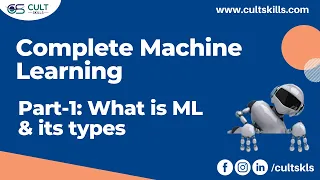 Part - 1: Intro to Machine Learning & its Types | Complete ML Learning LIVE course | Cult Skills