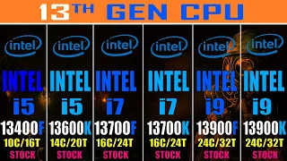 i5 13400F vs i5 13600K vs i7 13700F vs i7 13700K vs i9 13900F vs i9 13900K || PC GAMES TEST ||