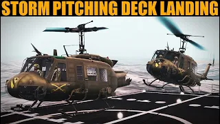 2011 Lynx Helicopter Rough Sea Landing On Ship | DCS Reenactment
