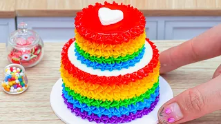Satifying Rainbow Chocolate Cake | Beautiful Miniature Rainbow Chocolate Cakes Decorating