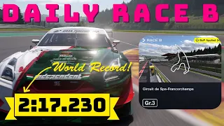 GT7: Daily Race B 🏁 / World Record 🥇 / 2:17.230⏱️ / Spa 🛣️ / by B. Hencsei