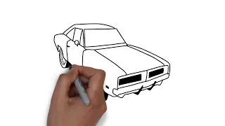 Drawing 1969 Dodge Challenger  Easily Step By Step / How to Draw 1969 Dodge Challenger Car