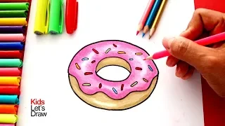 Cómo dibujar una DONA paso a paso | How to draw a Donut easy