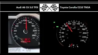 Audi A6 C6 3.0 TFSI VS. Toyota Corolla E210 TNGA - Acceleration 0-100km/h