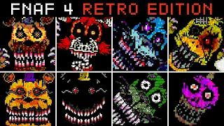 FNAF 4 Retro Edition - All Jumpscares, Extras, Gameplay