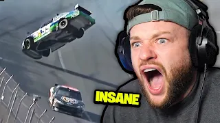 REACTING TO ABSOLUTELY INSANE NASCAR CRASHES!💥