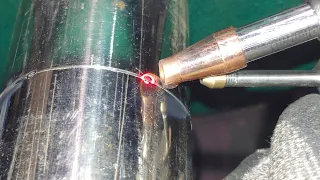 What happens when laser welding sanitary pipe