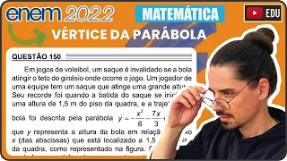 [ENEM 2022] 150 📘 VÉRTICE DA PARÁBOLA Em jogos de voleibol, um saque é invalidado se a bola atingir