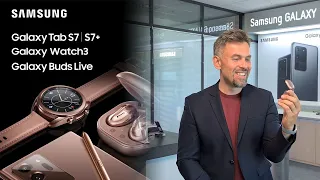 Короткий огляд Samsung Galaxy Watch3, Galaxy Tab S7 | S7+, Galaxy Buds Live