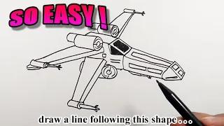 How to draw a star wars spaceship | Easy Drawings