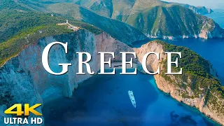 FLYING OVER GREECE (4K UHD) Amazing Beautiful Nature Scenery with Relaxing Music | 4K VIDEO ULTRA HD