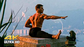 Frank Dux trains and meditates before the semi-final fight. Bloody sport