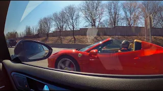 Ferrari 458 owner gets surprised by GTI in a highway race