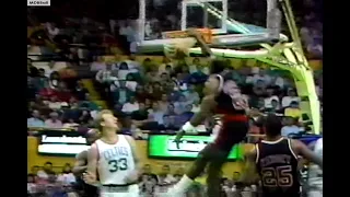 NBA On NBC - Clyde Drexler Battles Larry Bird In Boston! 1991