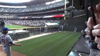 Jacob deGrom warms up with Travis d'Arnaud at Safeco Field