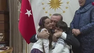 Tweeting seven-year-old Aleppo girl meets Erdogan
