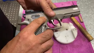 Simple install of floating trigger pin.