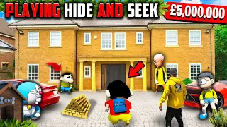 GTA 5: 😱Franklin & Shin Chan Playing😂 Hide and Seek in New House😍 in Telugu