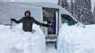 Surviving the BIGGEST BLIZZARD of the Year! | Winter Van Camping in EPIC SNOWSTORM!