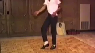 Michael Jackson practicing dance moves in the hotel (Thriller Era)