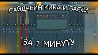 САЙДЧЕЙН КИКА И БАССА ЗА 1 МИНУТУ. Sidechaining with Peak Controler. FL STUDIO 20.