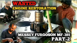 Wasted Engine Restored Without dispatchment of Block #tractor #engineoverhaul #honing #restoration