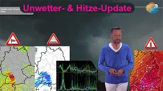 Gewitter-/Unwetter-Update & Hitze-Update. Druckwelle spät abends im Süden. Abkühlung Ende Juli?