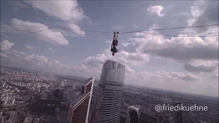 Dancing on 350m tall skyscraper highline - New GUINNESS World Record